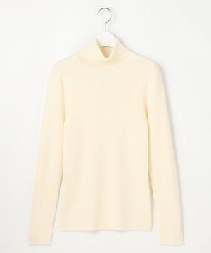 ウーステッドウール リブタートルネック ニット