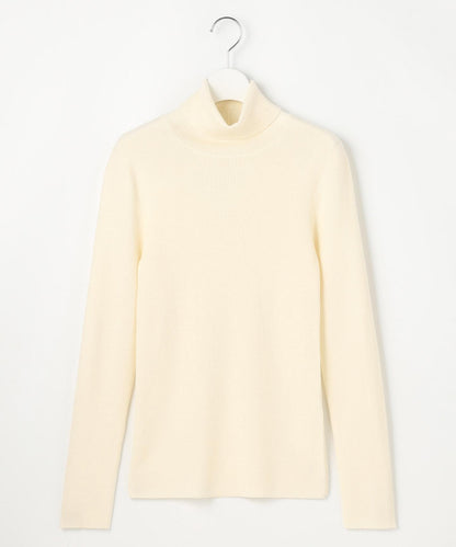 ウーステッドウール リブタートルネック ニット