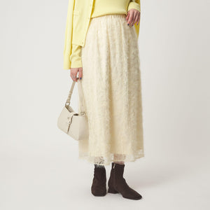 シアー レース ギャザー スカート