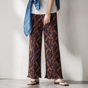 【WEB限定】オリエンタル柄クリスタルプリーツパンツ≪手洗い可能≫