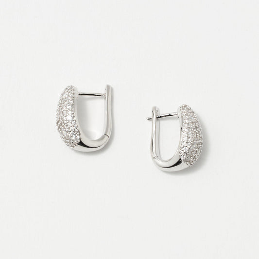 ラウンドパヴェ Uシェイプ ピアス