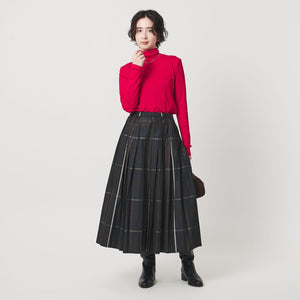 チェック タフタ プリーツスカート