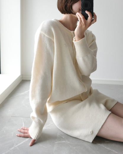 カーディガン＆パンツニットセットアップ