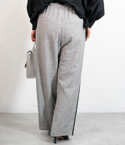 サイドフリンジヘリンボーンパンツ