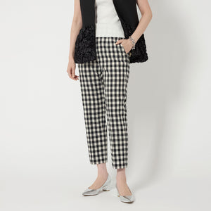 シャイニー ギンガムチェック パンツ