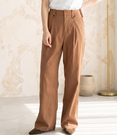 ストレッチリネンストレートパンツ