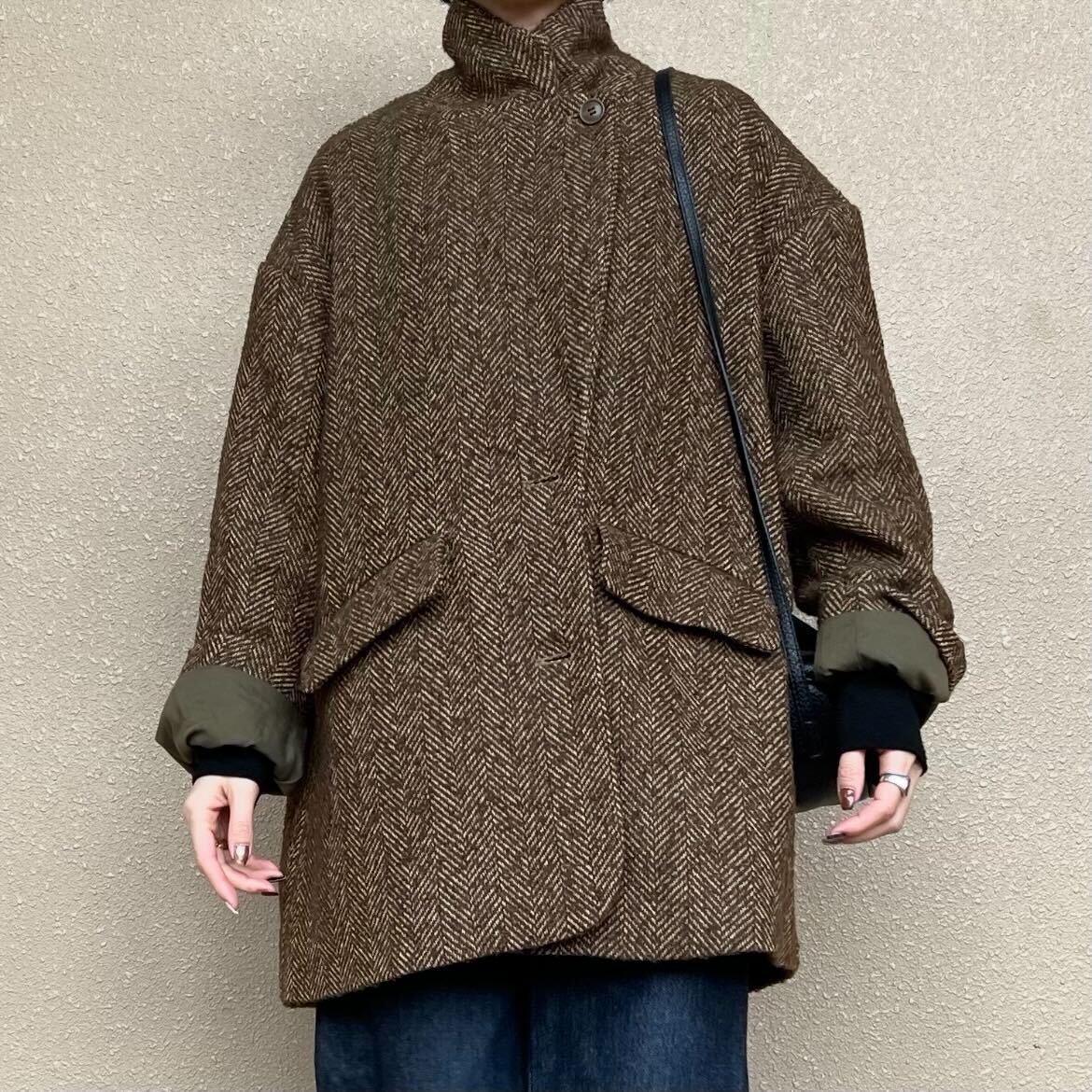 ヘリンボーンジャケットコート