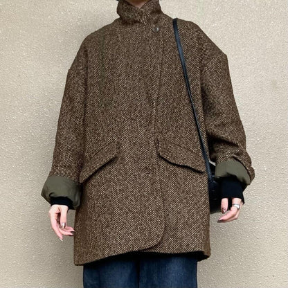ヘリンボーンジャケットコート