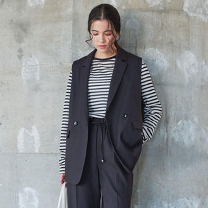 ツイードライク ジレ マシンウォッシャブル 帯電防止