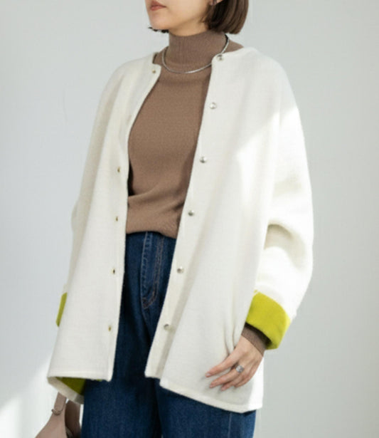 バイカラーミドルコーディガン