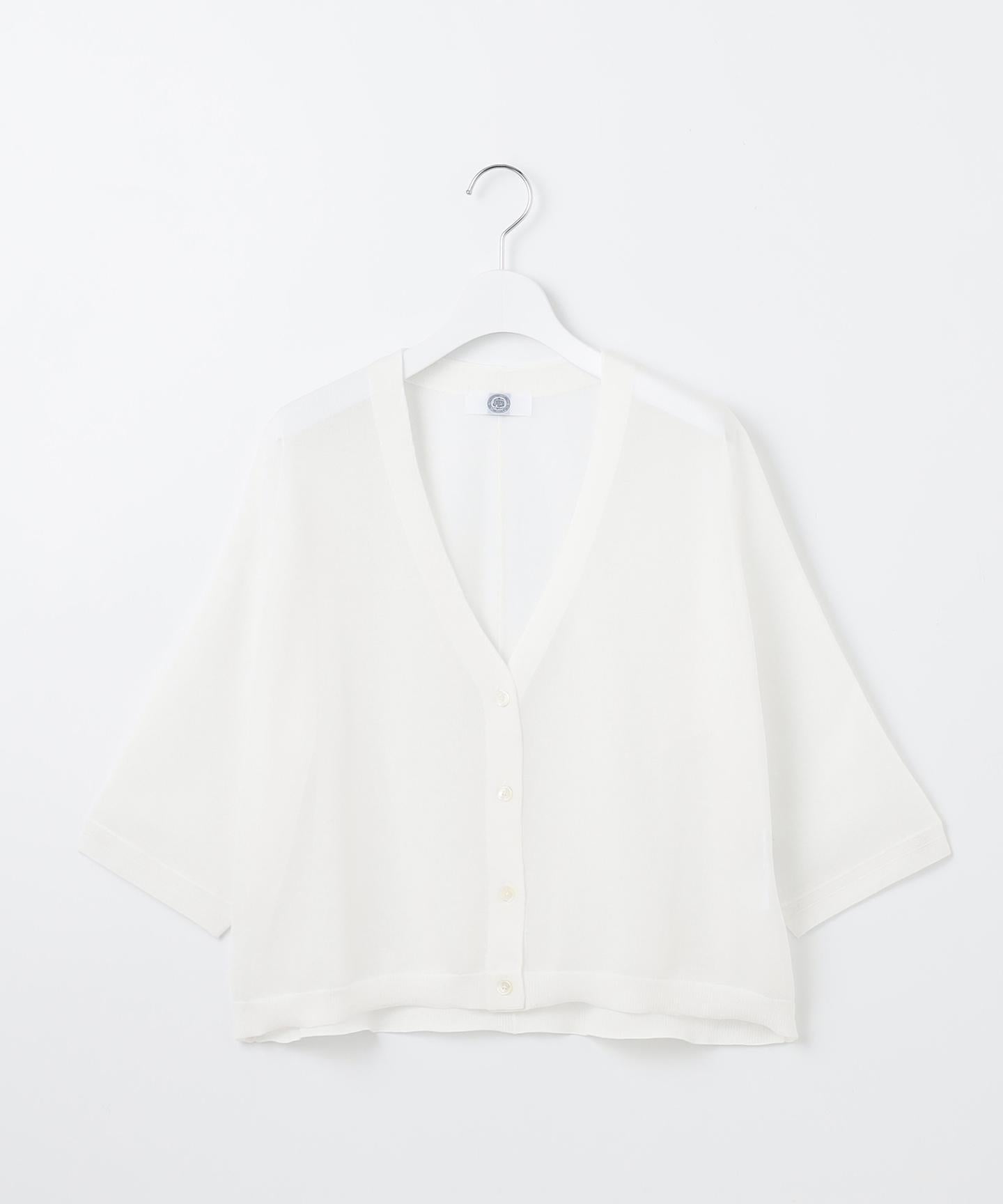 SHEER LIGHT KNIT Vネック カーディガン