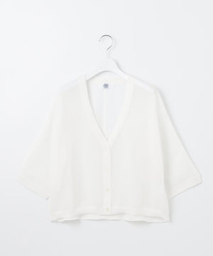 SHEER LIGHT KNIT Vネック カーディガン