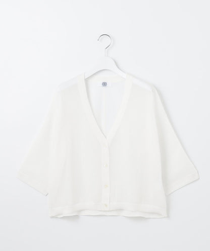 SHEER LIGHT KNIT Vネック カーディガン