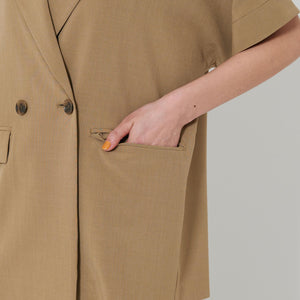 【WEB限定 Wardrobe DAILY MINIMAL】ハーフスリーブ ドルマンジャケット -ウォッシャブル-