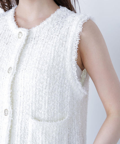 ツイーディーニットジレ