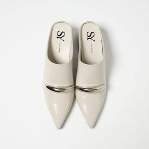 ＜SY＞ ポインテッドインヒールウェッジミュール サンダル55↑