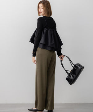 スエーディーサテン ワイド パンツ