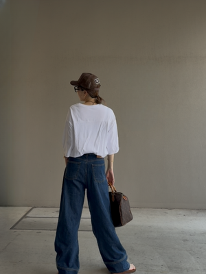 パネルヘムストレートデニム