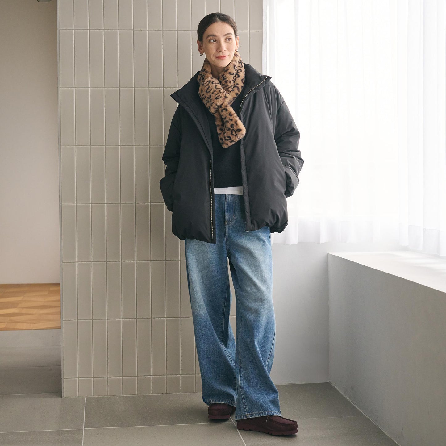 コットンデニム カーブパンツ