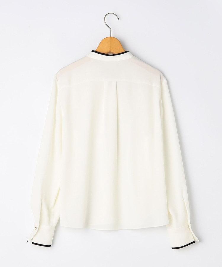 ウォッシャブルストレッチジョーゼットボウタイ風ブラウス