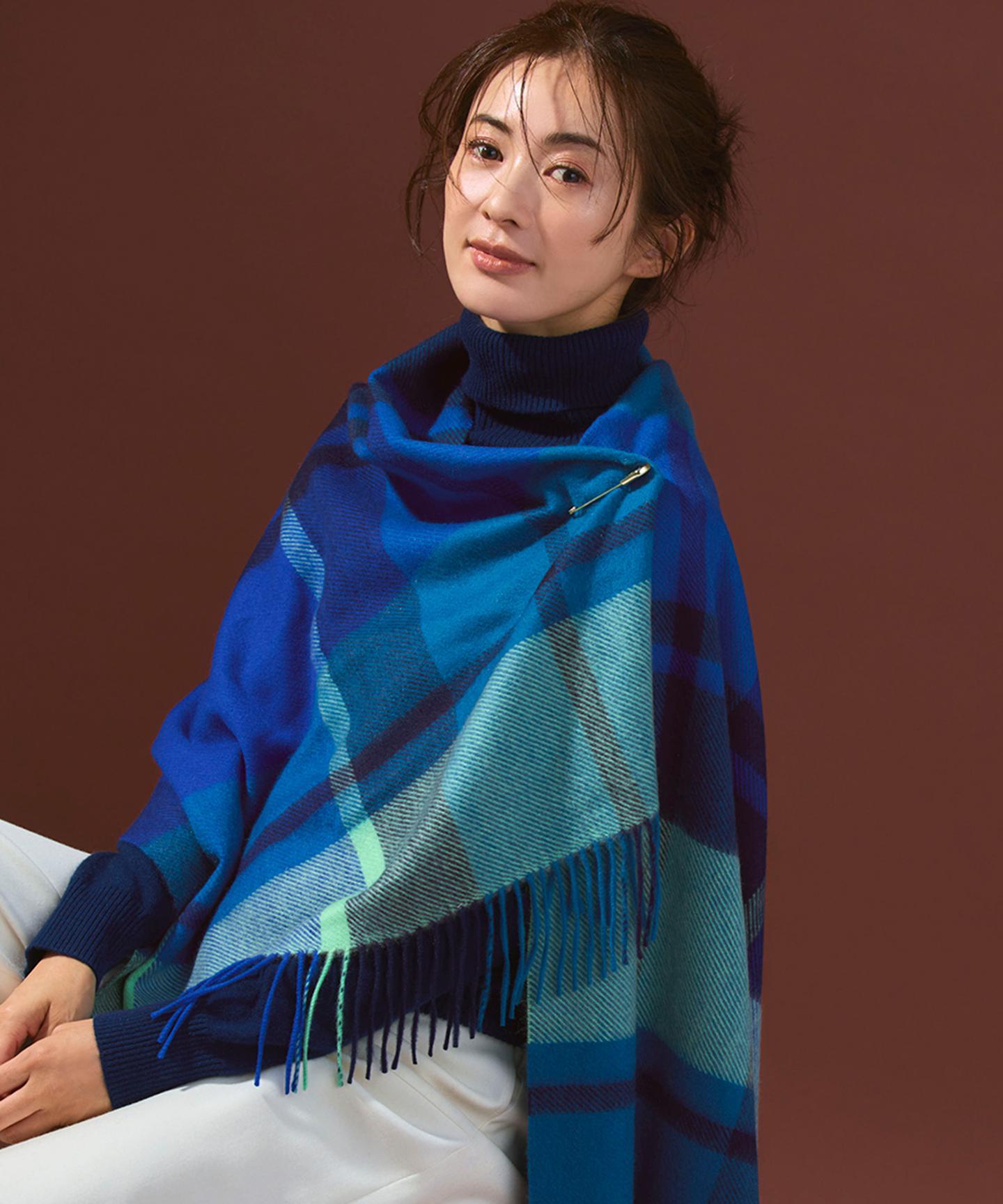 カシミヤ チェック ストール