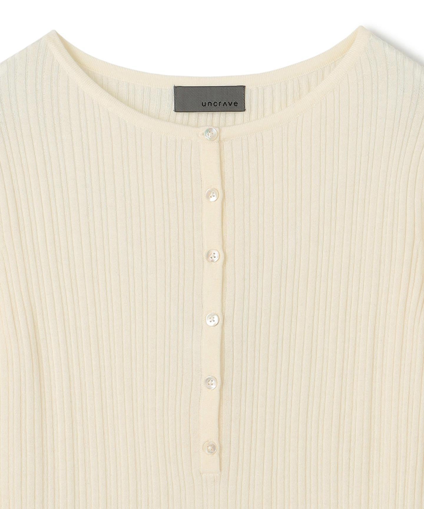 ハイゲージニット ヘンリーネックトップス