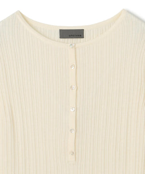 ハイゲージニット ヘンリーネックトップス