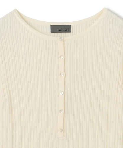 ハイゲージニット ヘンリーネックトップス