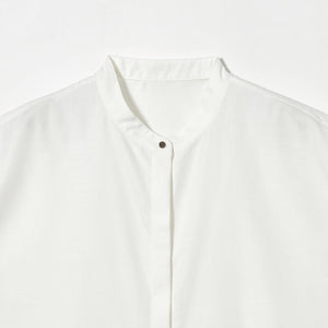 スタンドネック ペプラム フレンチスリーブ ブラウス