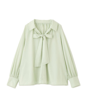 スキッパーリボンタイブラウス