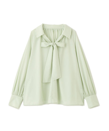 スキッパーリボンタイブラウス