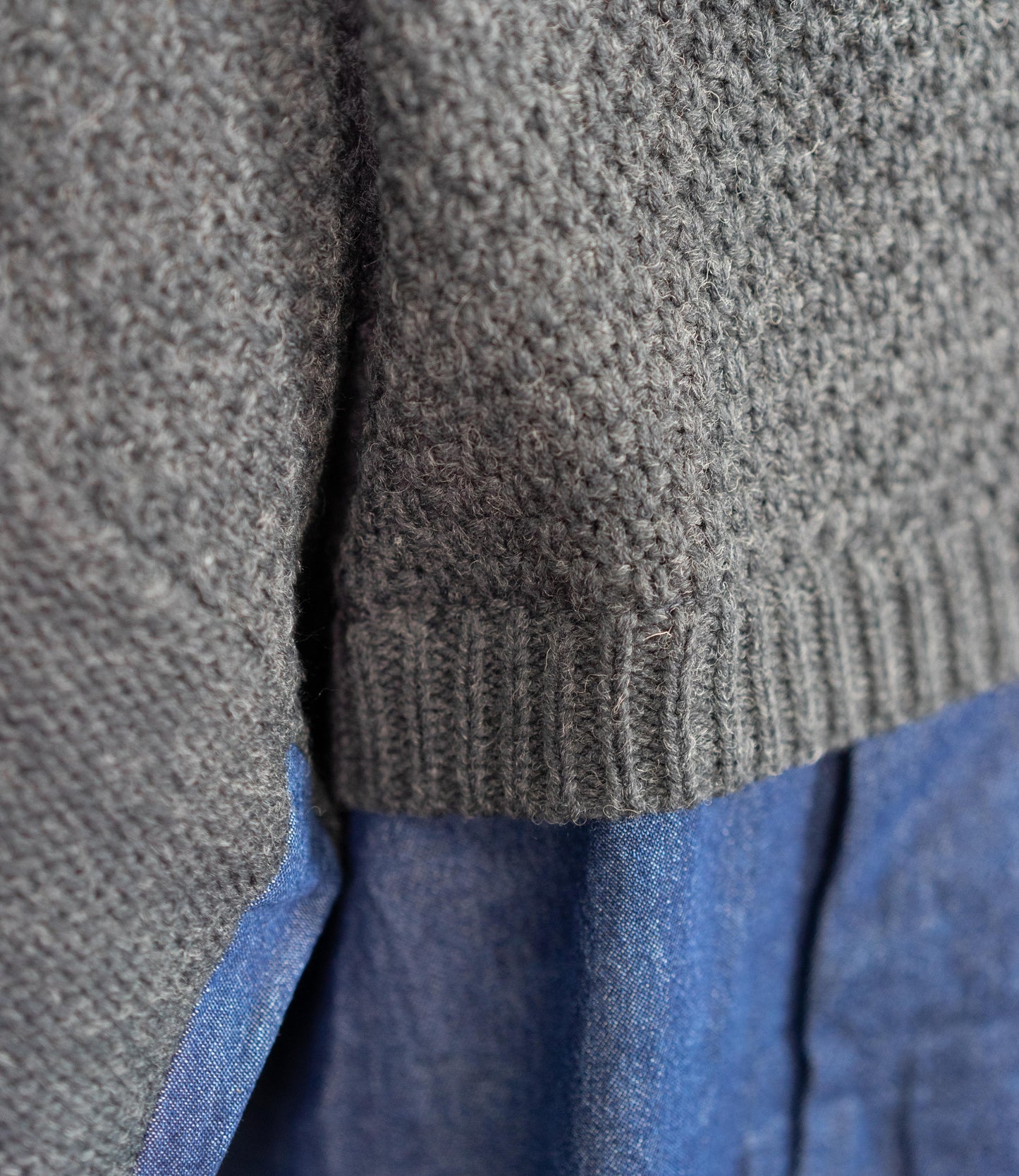 デニムドッキングケーブルニット