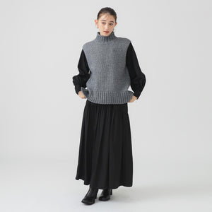 【百田夏菜子さん着用】【洗える】ツイル ギャザー スカート（S〜M）