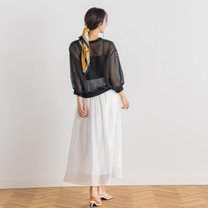 変わり織メッシュカーディガン≪手洗い可能≫