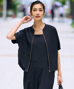 ストレッチジョーゼット フレンチスリーブ ブルゾン