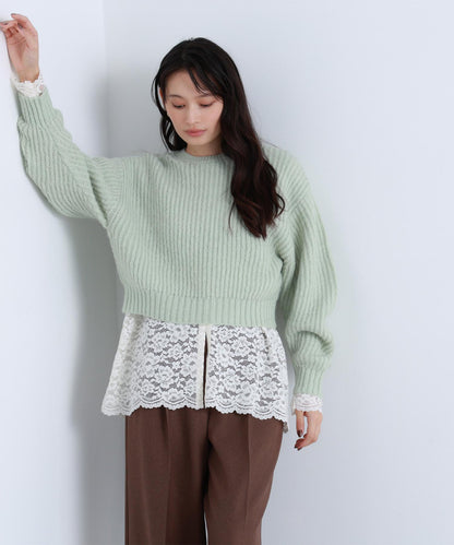 クロップドアゼフォルムニット