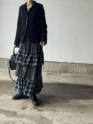 ブロックチェックティアードスカート