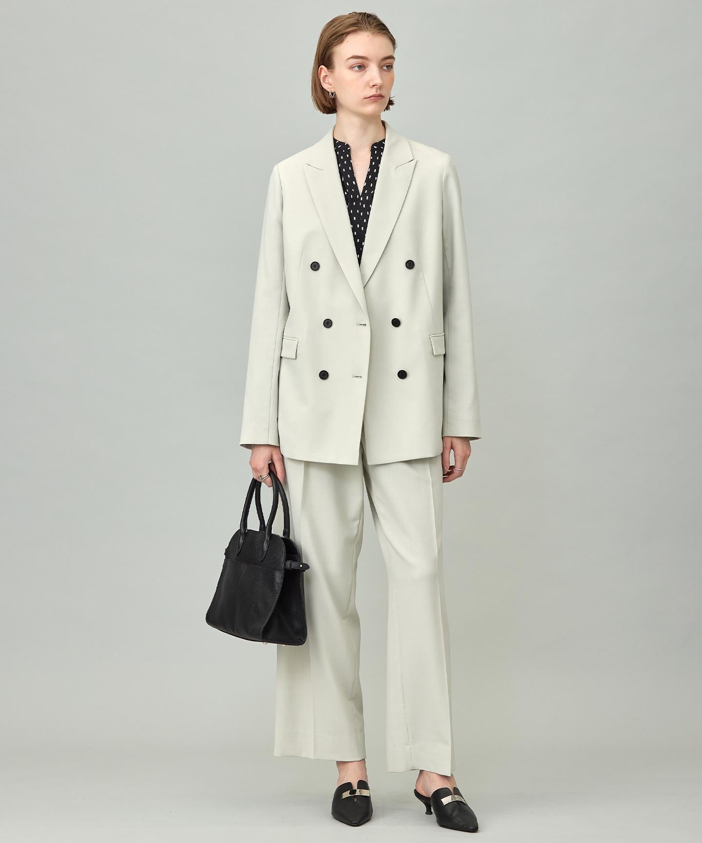 ウール2WAYストレッチ ワイドパンツ