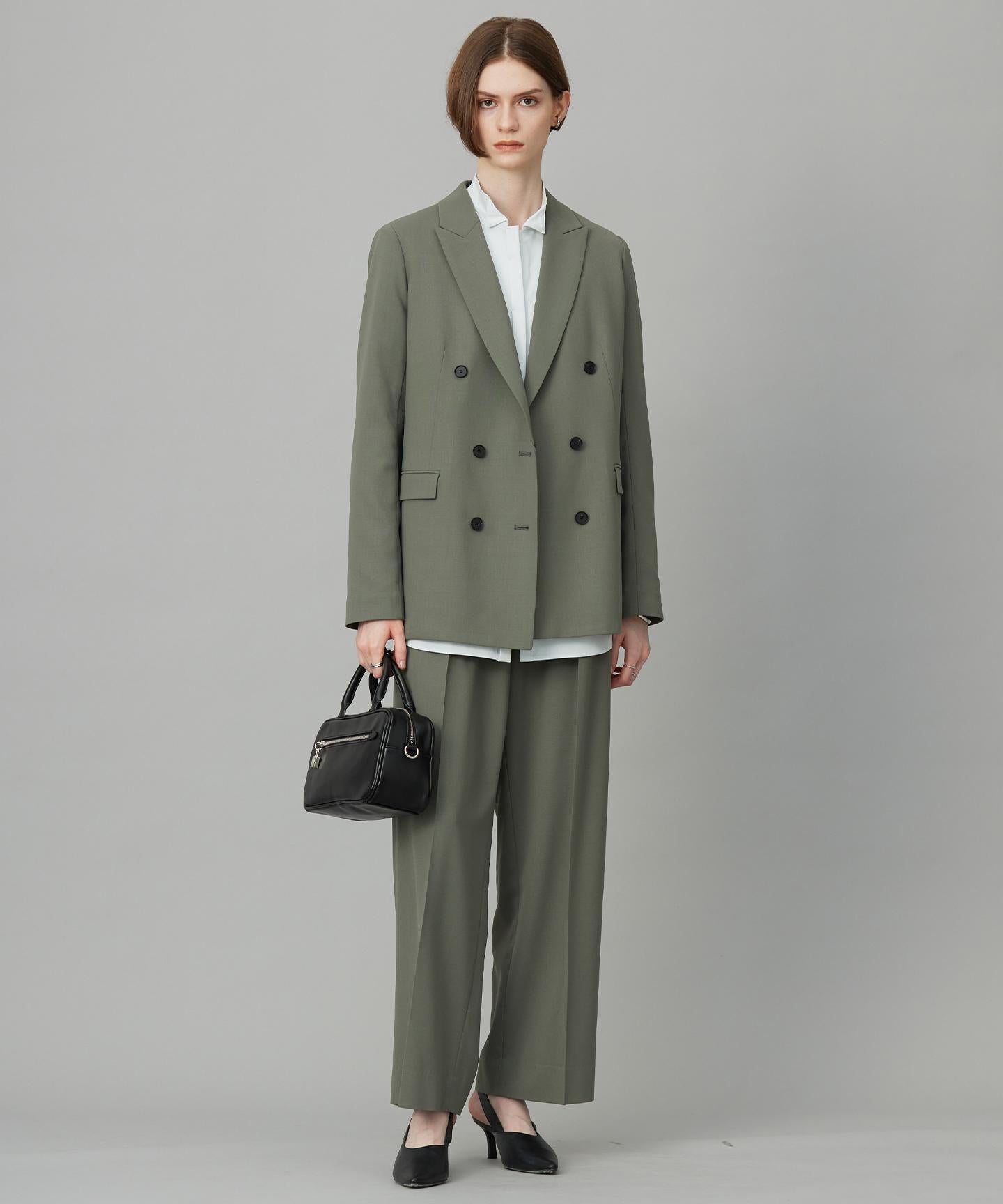 ウール2WAYストレッチ ワイドパンツ