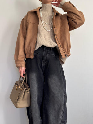 ルーズフィットスエードブルゾン