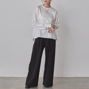 布帛ドッキングカットソー