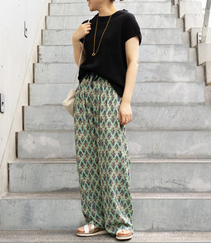 ボタニカルプリントイージーサマーパンツ