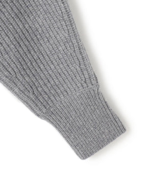 ウールカシミヤチャンキー クロップド スキッパーニット