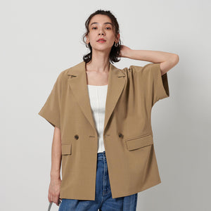 【WEB限定 Wardrobe DAILY MINIMAL】ハーフスリーブ ドルマンジャケット -ウォッシャブル-