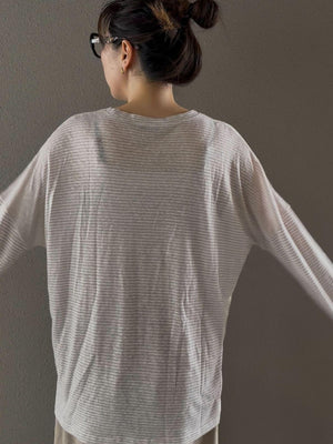 リネンボーダールーズロンT