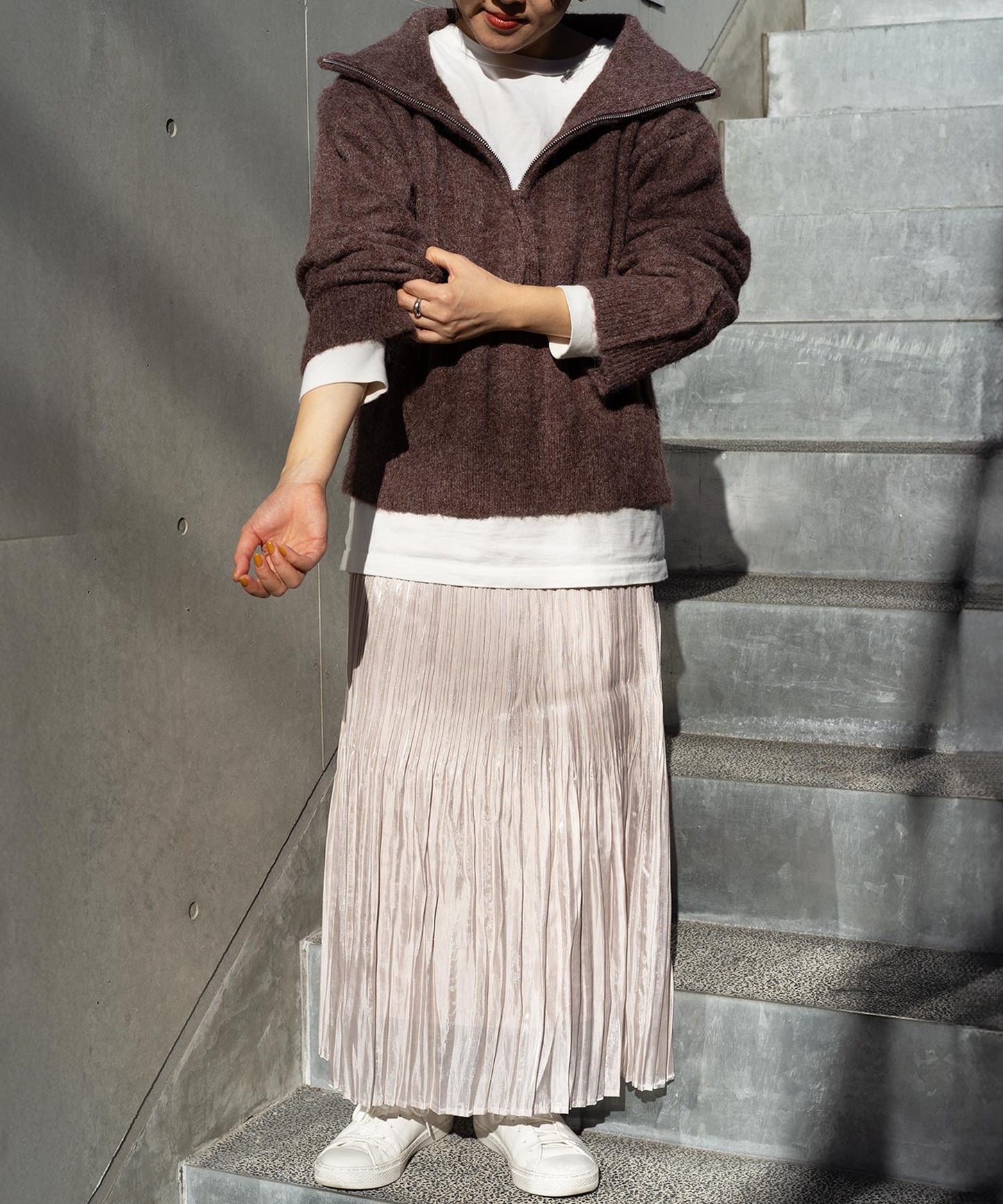 ハーフジップニット