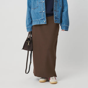 【WEB限定 Wardrobe DAILY MINIMAL】ポリエステルコットン リブニットタイトスカート ウォッシャブル