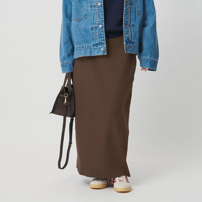 【WEB限定 Wardrobe DAILY MINIMAL】ポリエステルコットン リブニットタイトスカート ウォッシャブル