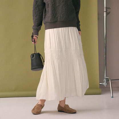 【WEB限定】シャーリング キリカエ フレアスカート