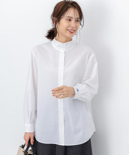 コットンタッチシャーティング刺繍入り ブラウス